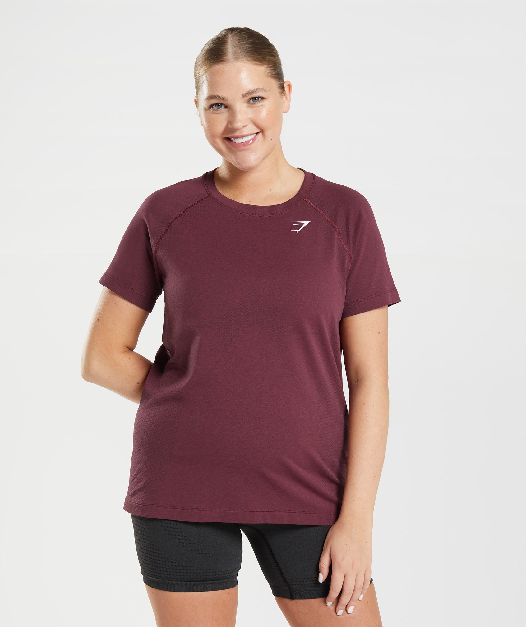 Vital Seamless 2.0 Light T-Shirt in Baked Maroon Marl - view 1