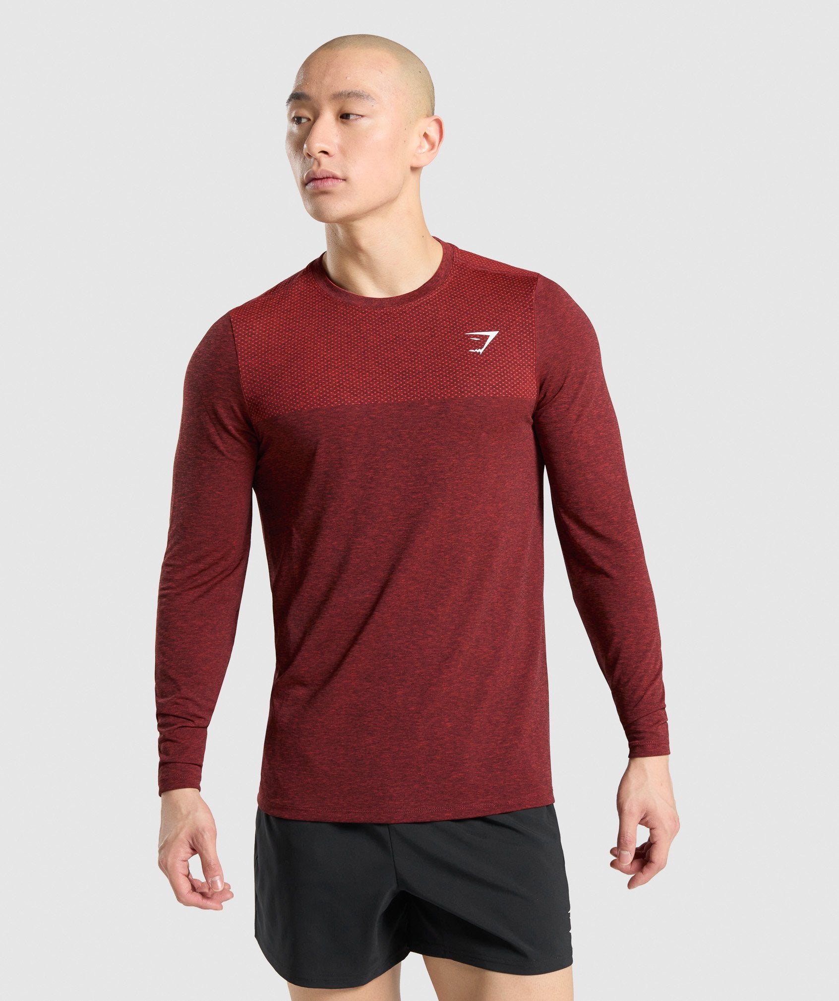 Vital Long Sleeve T-Shirt in Red Marl - view 1