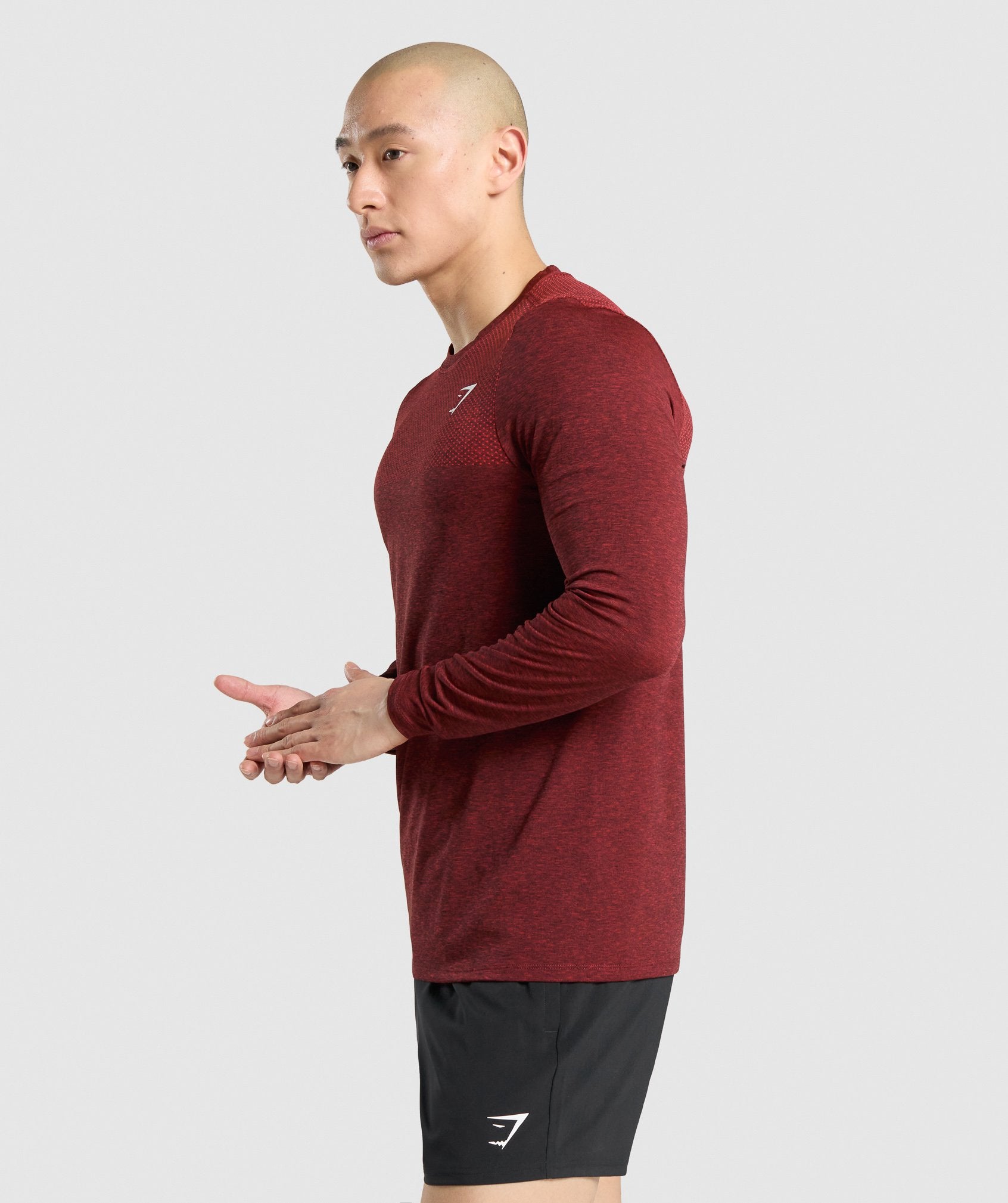 Vital Long Sleeve T-Shirt in Red Marl - view 4