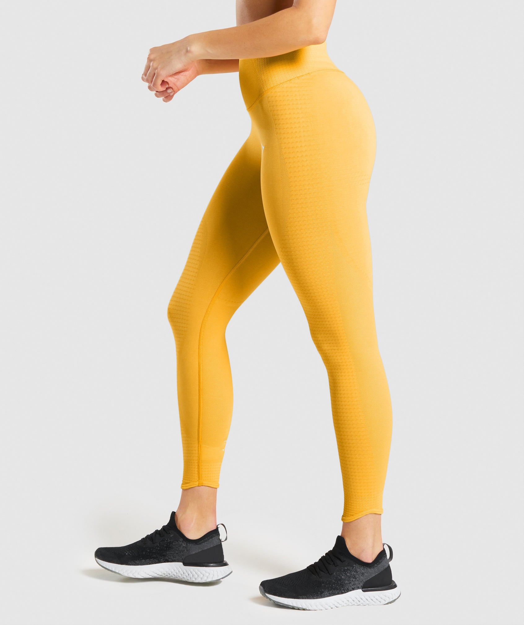 Gymshark Flex Low Rise Leggings - Charcoal Marl/Glitch Yellow