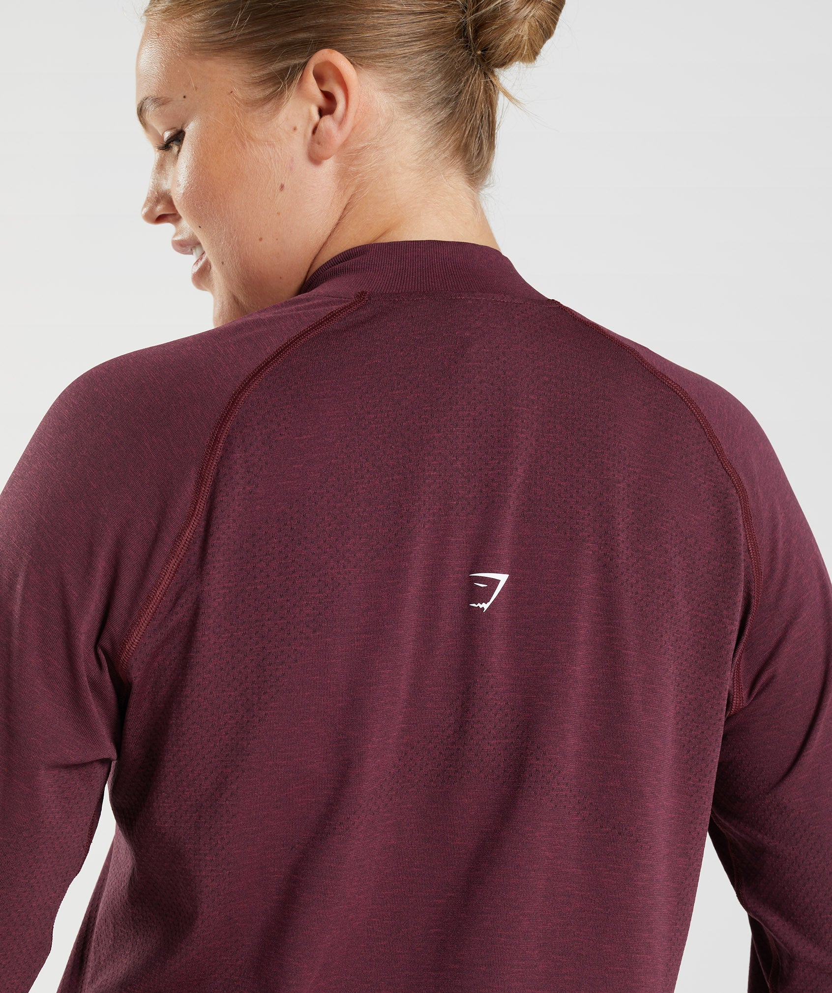 Gymshark Gymshark Vital Seamless 2.0 1/2 Zip - Baked Maroon Marl XS