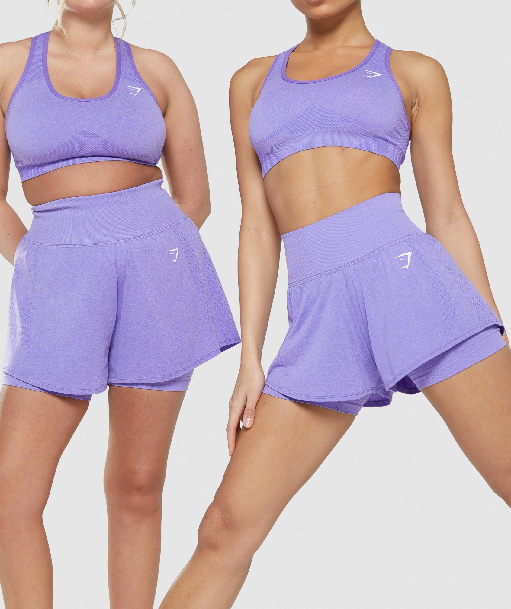 Vital Seamless 2.0 2-in-1 Shorts in Bright Purple Marl - view 5