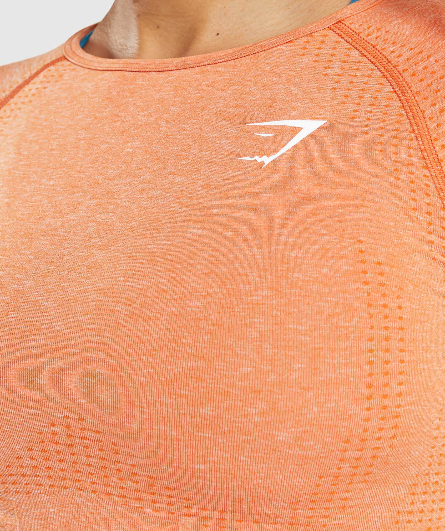 Vital Seamless 2.0 Long Sleeve Crop Top in Apricot Orange Marl - view 5