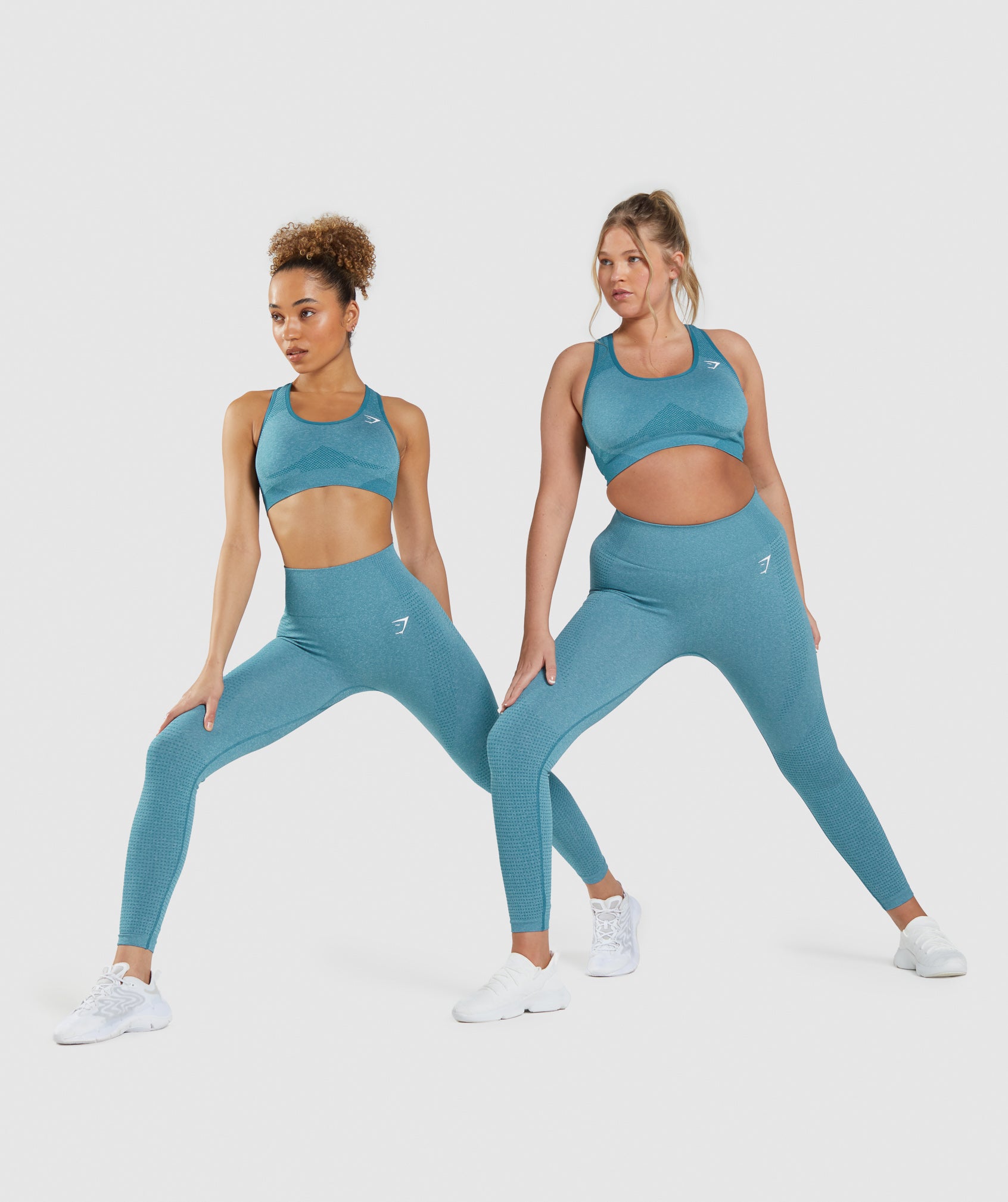 GYMSHARK Seamless Ankle Length Leggings Story Turquoise Blue Stretch Size  XS