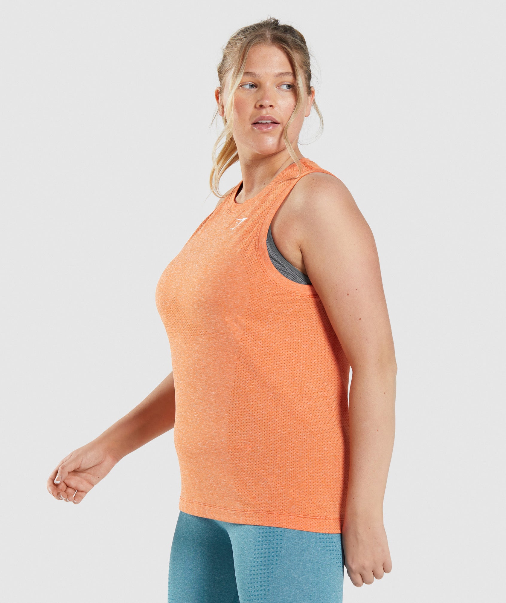 GYMSHARK Vital Seamlesss Womens Fitness Vest Tank Top Orange Marl - M :  : Fashion
