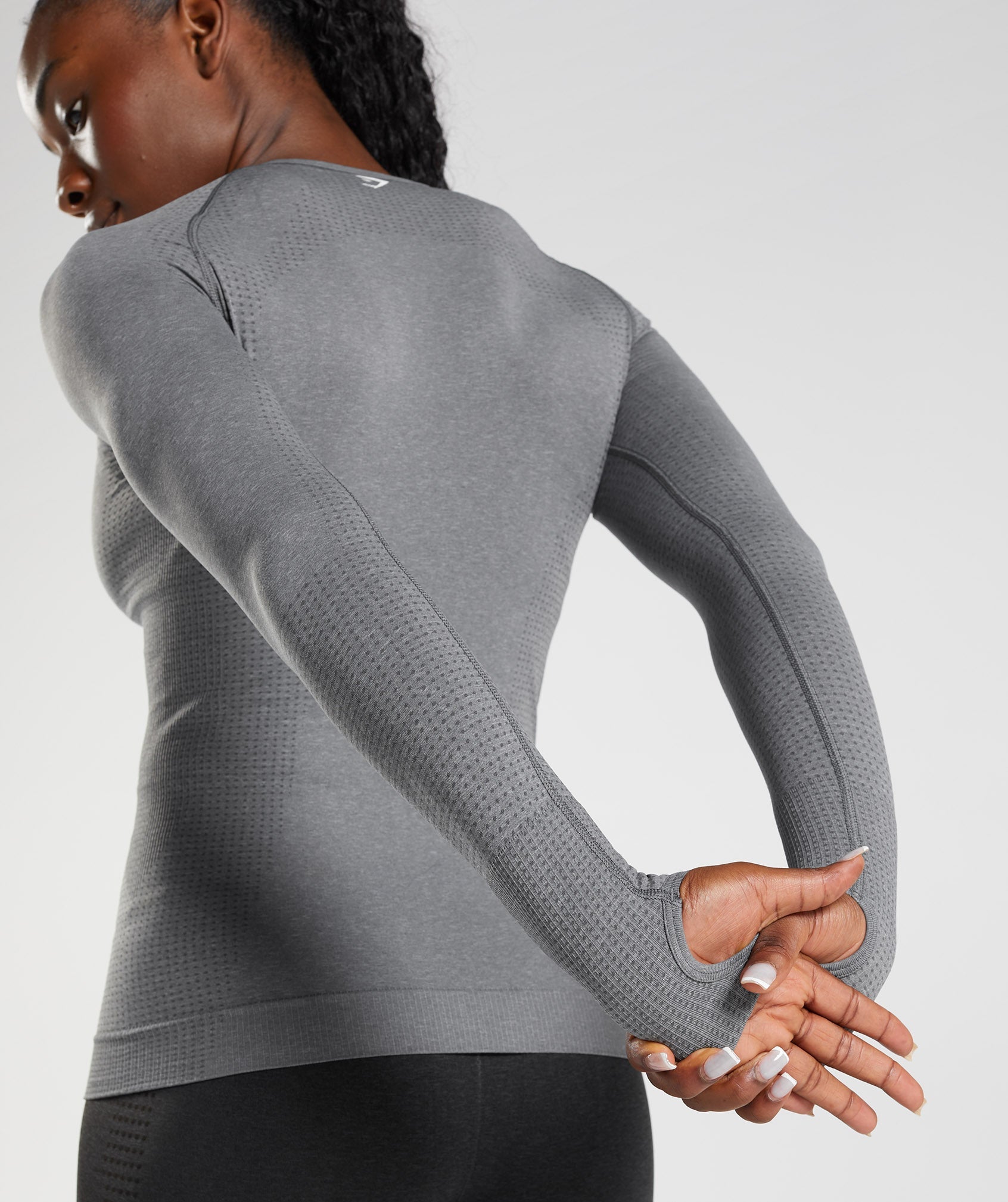Gymshark Women's Vital Seamless 2.0 Long Sleeve Crop Top Charcoal Marl Size  XL