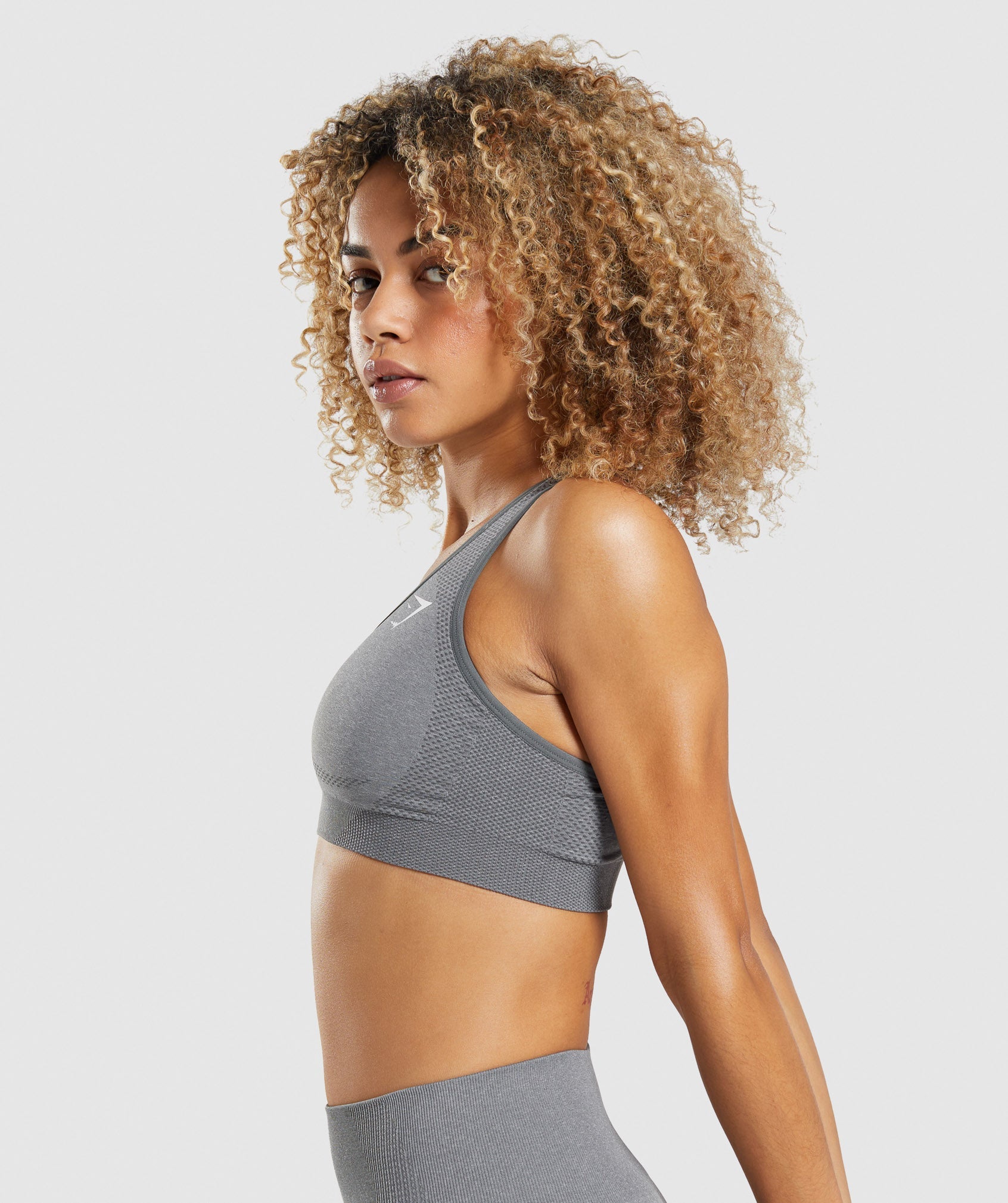 GYMSHARK Energy+ XS Women Sport Bra Malibu Blue Seamless Breathable Dry Fit