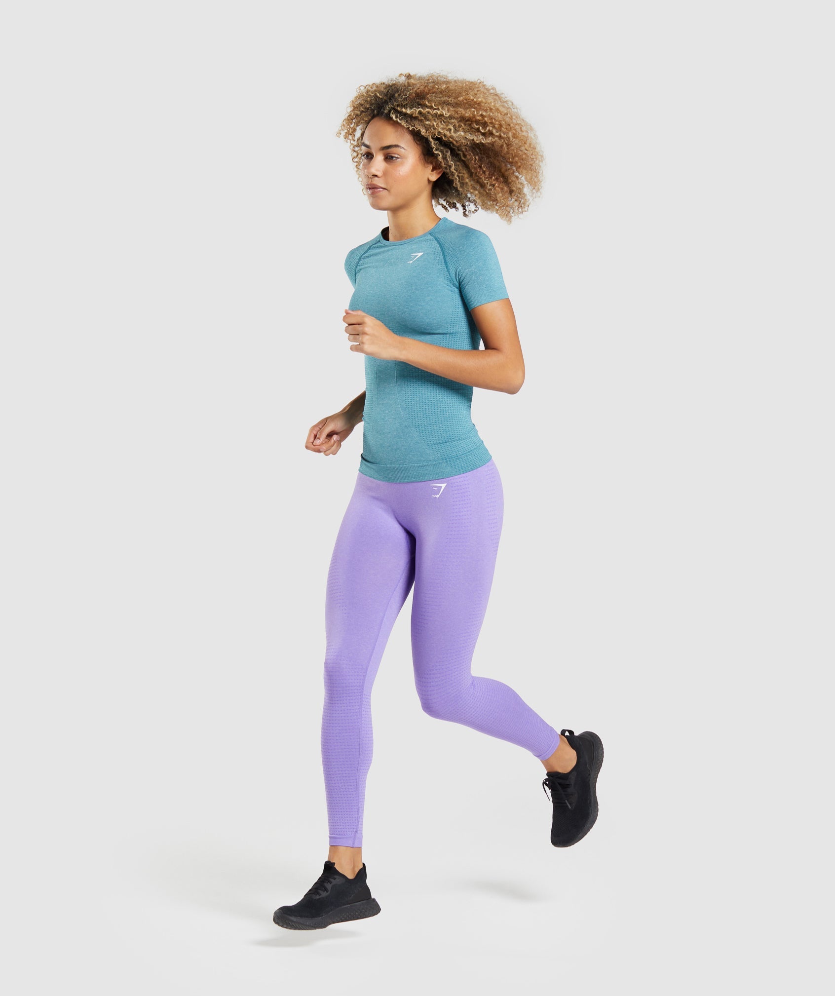 Gymshark Vital Seamless 2.0 Long Sleeve Top - Tahoe Teal Marl