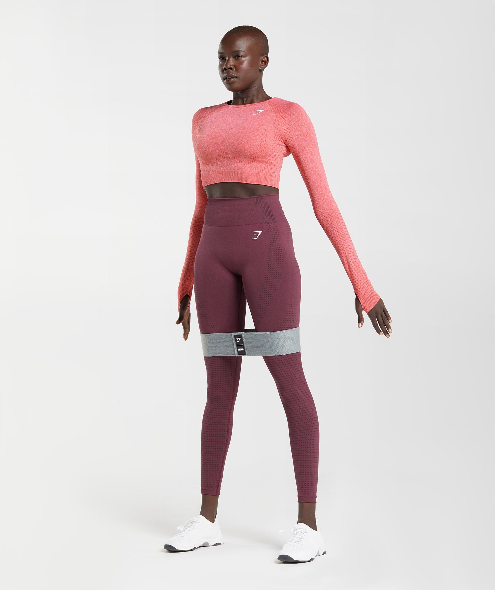 Vital Seamless 2.0 Crop Top in Chilli Red Marl - view 4