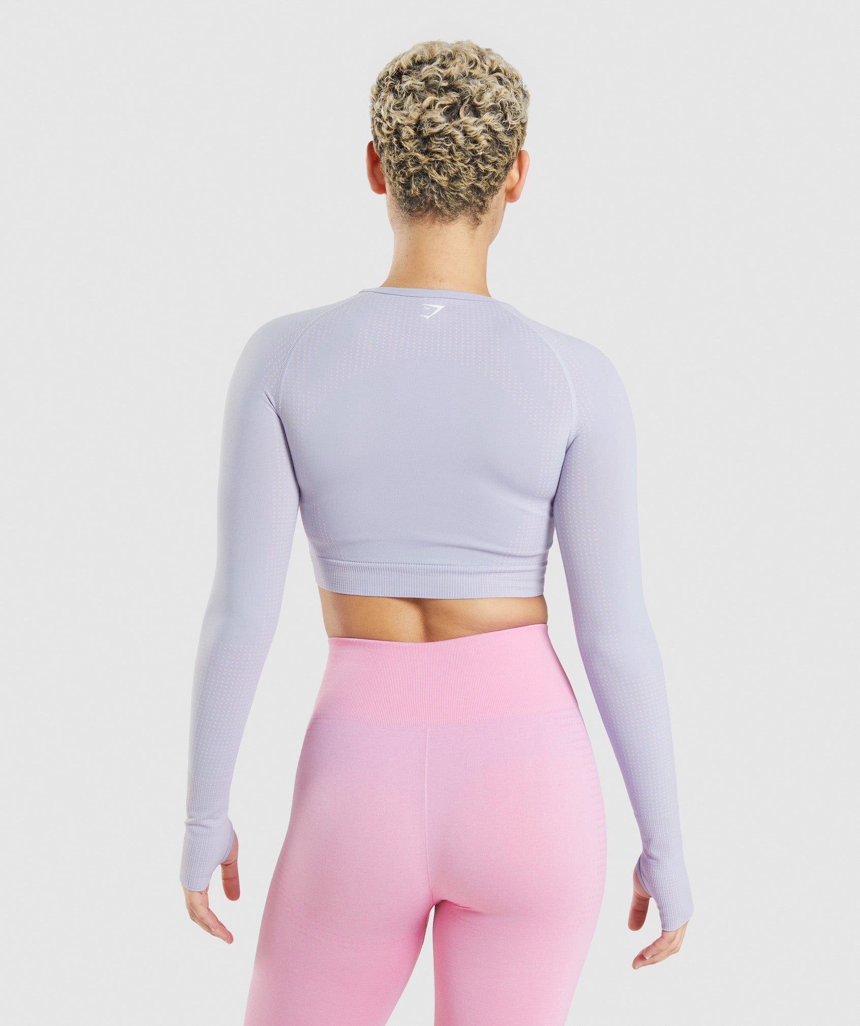 Vital Seamless 2.0 Crop Top in Moonstone Blue Marl - view 2