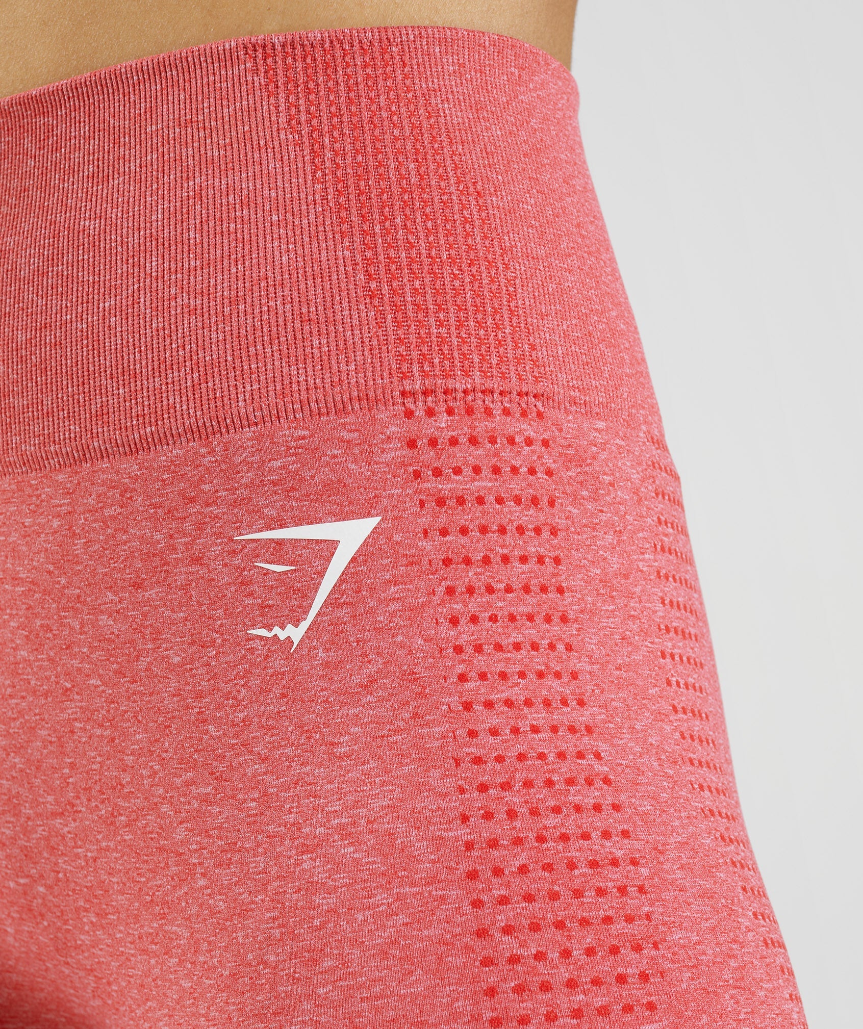 Coral Red Perforated Leggings - Gymshark Energy + Seamless