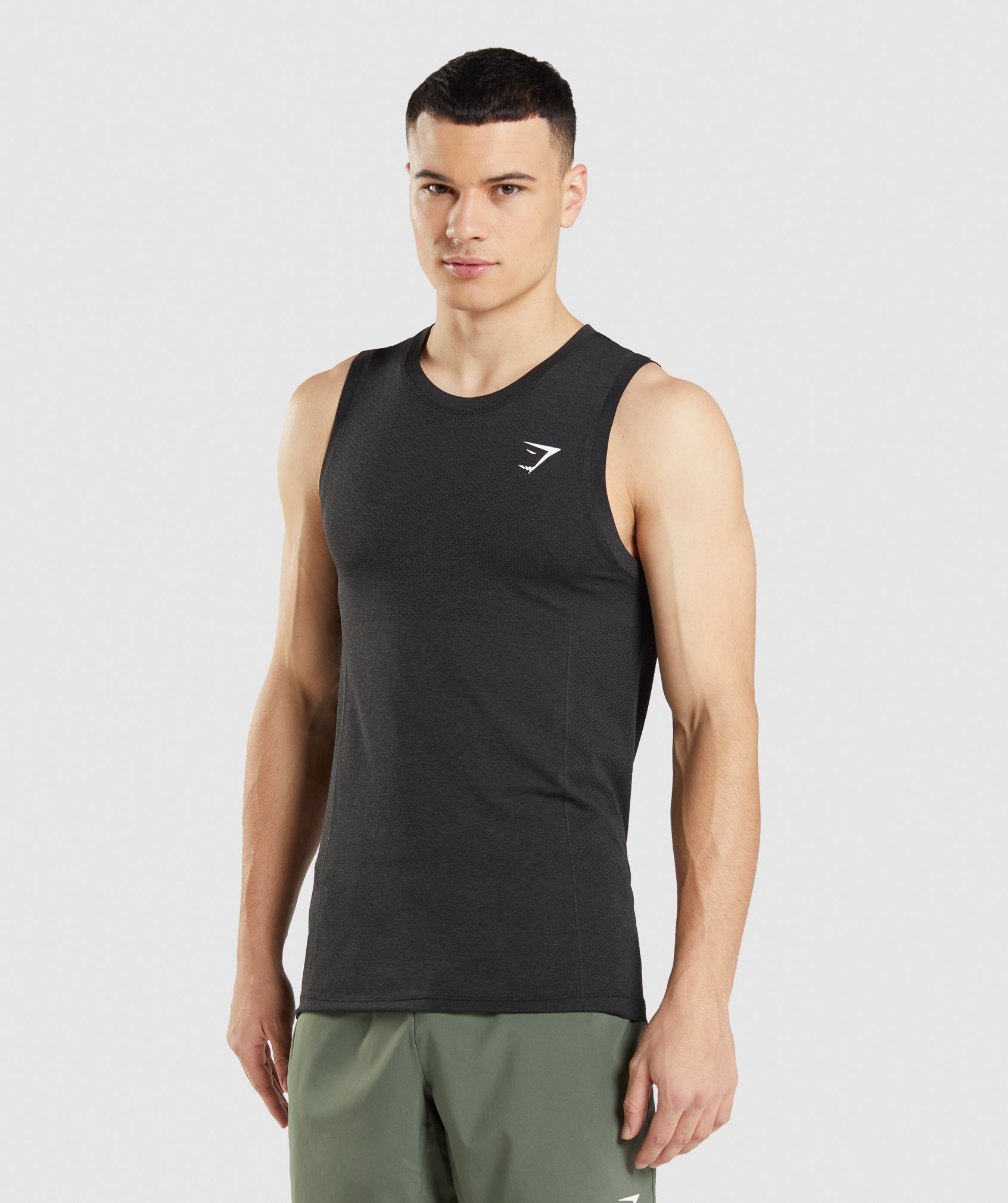 Vital Seamless Light Tank in Black Marl - view 1