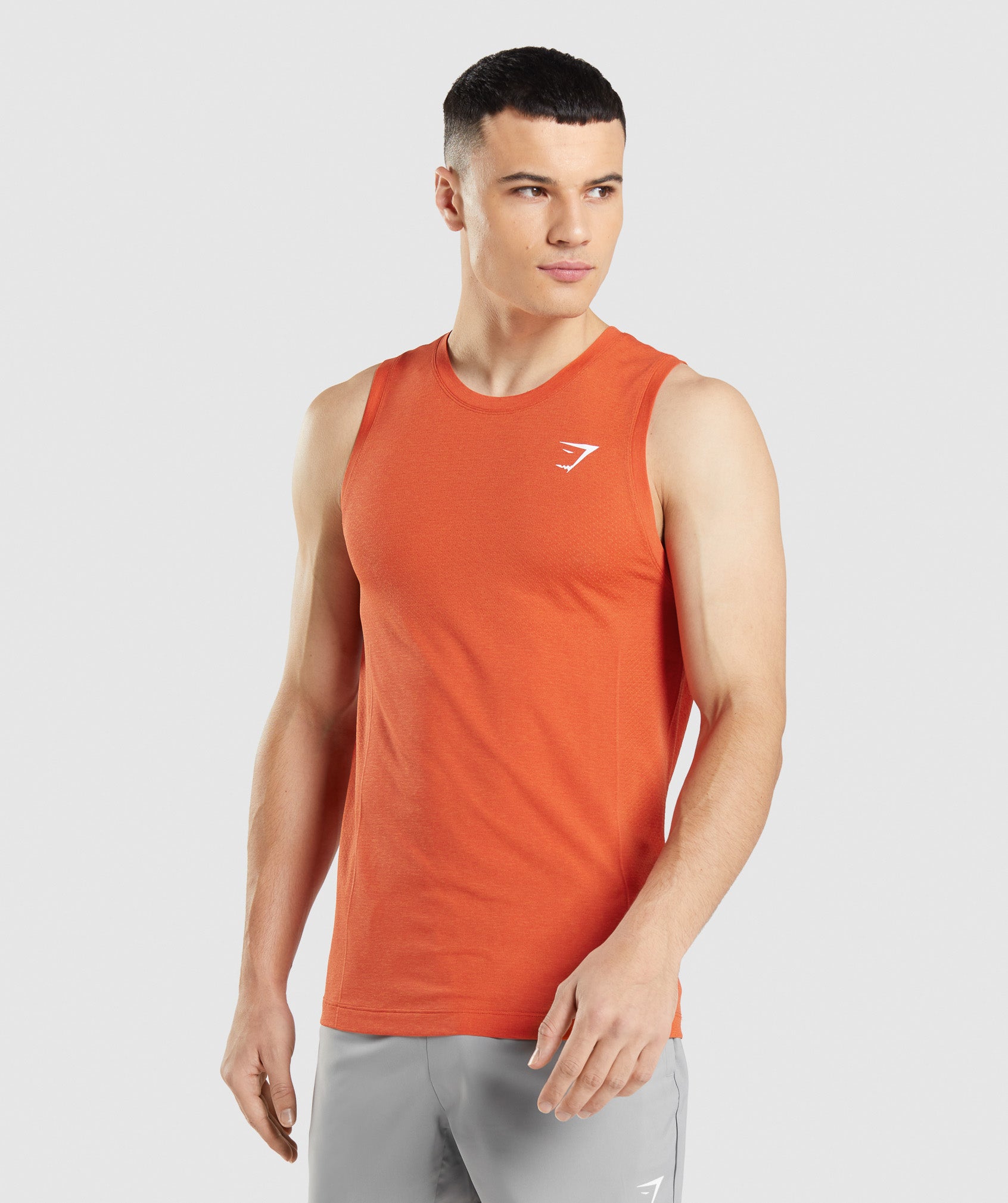 Vital Seamless Light Tank in Papaya Orange Marl - view 1