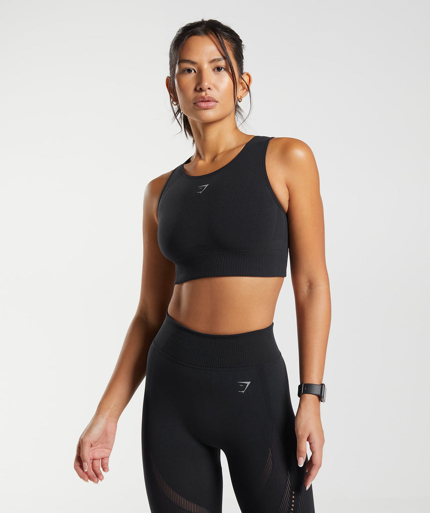 Gymshark Warp Knit Crop Top - Black | Gymshark