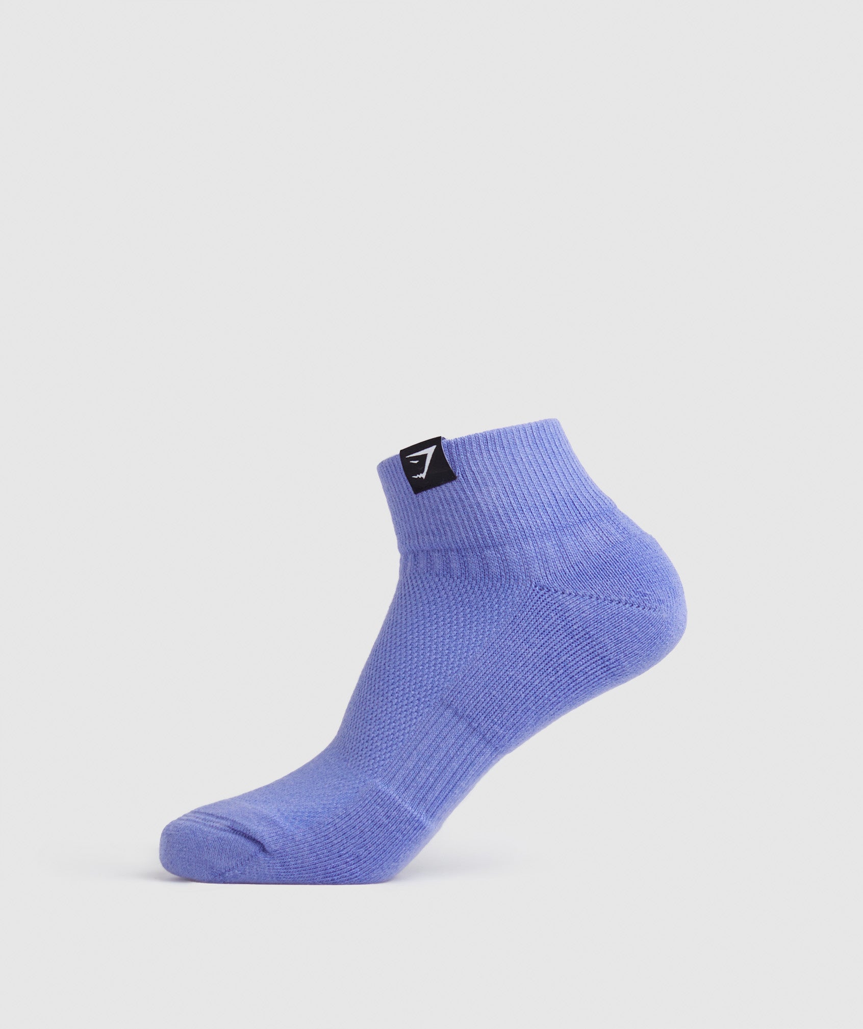 Woven Tab Quarter Socks 3pk in Fuchsia/Blue/Grape Blue - view 4