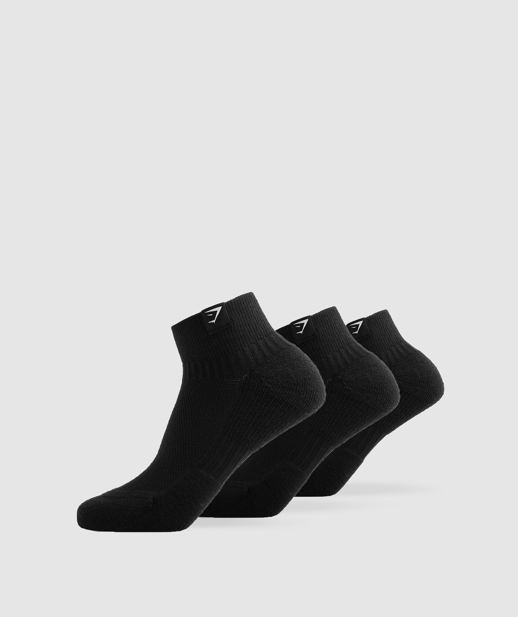Woven Tab Sneaker Socks 3pk in Black - view 1