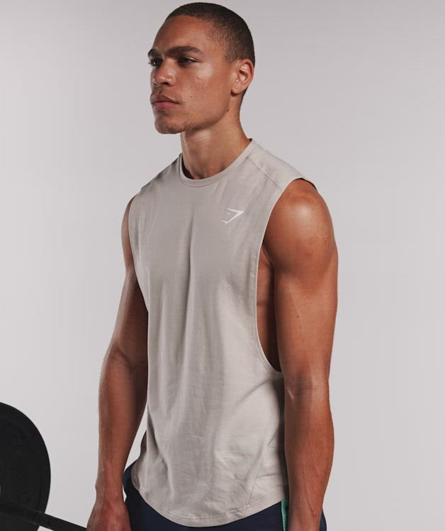 Gymshark Bold Drop Arm Baratas - Camiseta Tirantes Hombre Gris