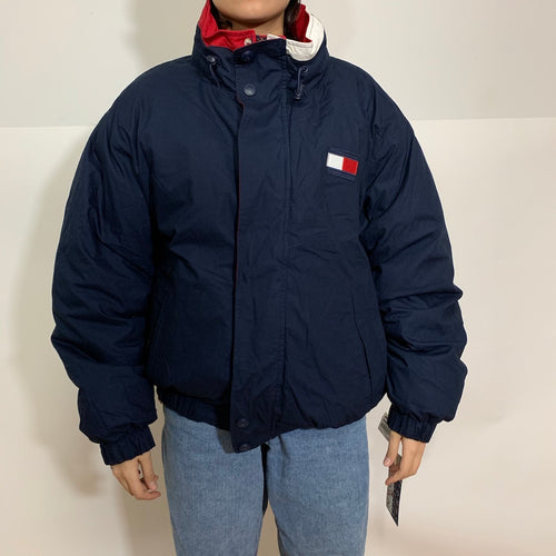 vintage tommy hilfiger colorblock competition hoodie jacket