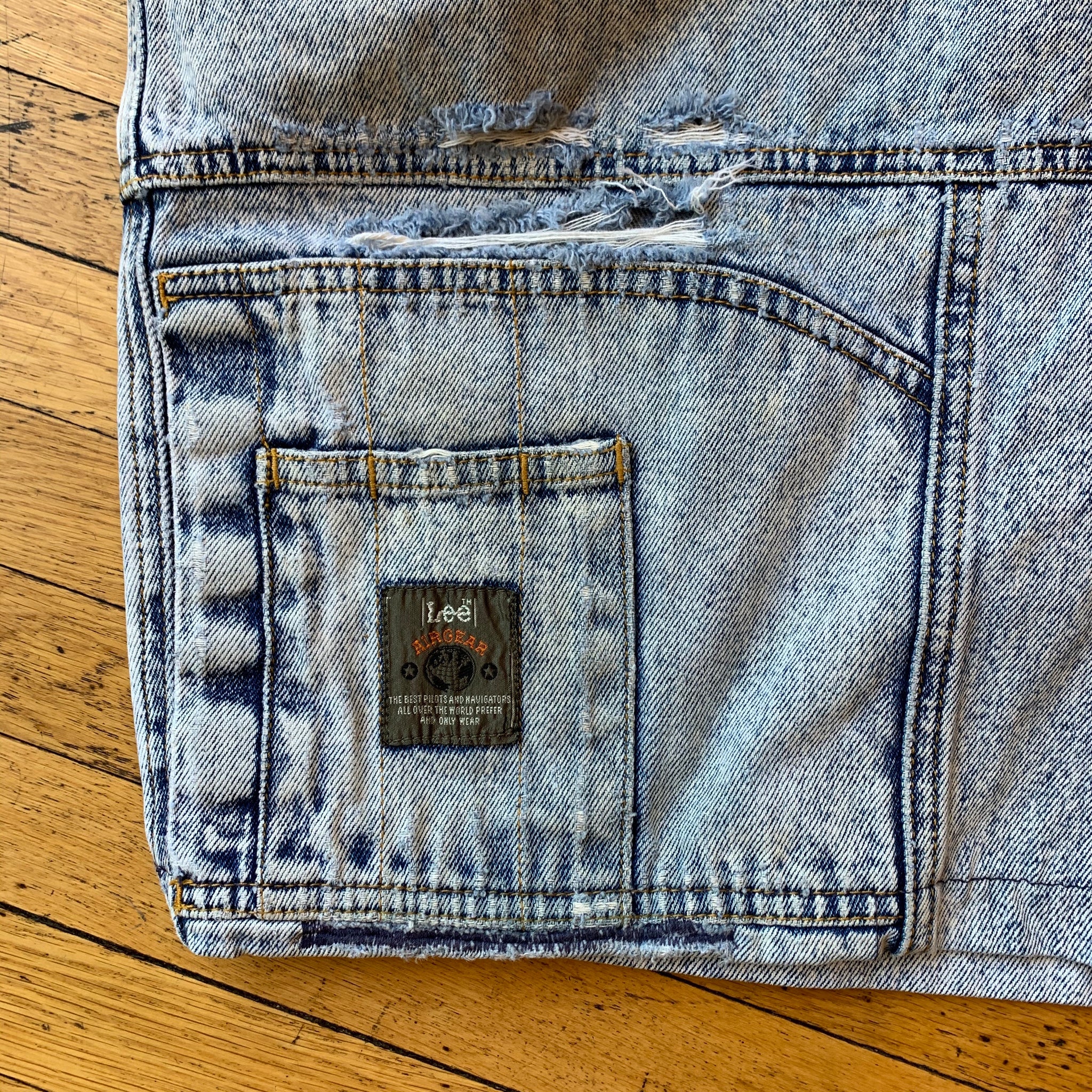 lee air denim shorts