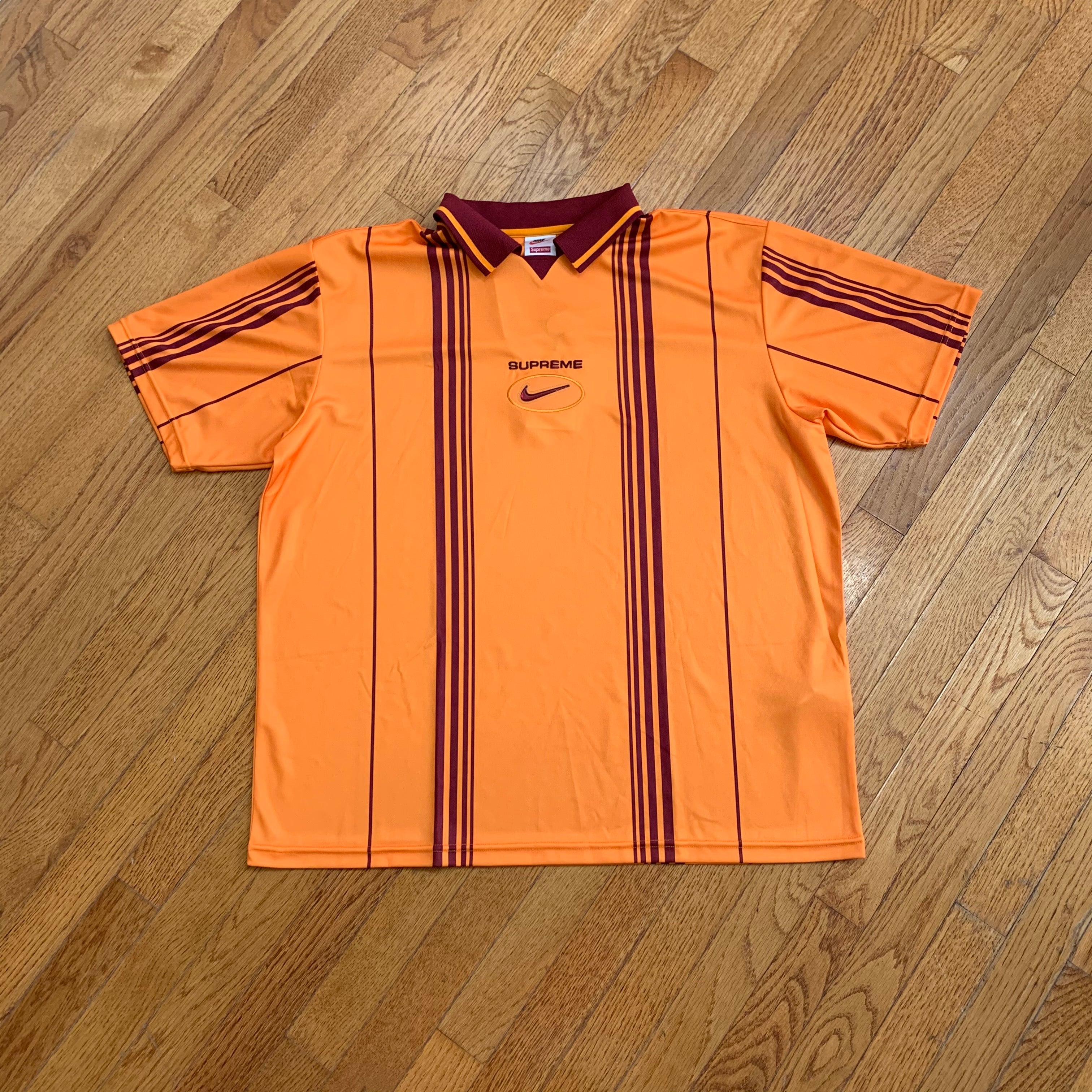 Supreme Nike Jewel Stripe Soccer Jersey Orange - FW20 Men's - GB