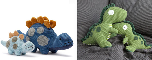 Daddy dino and Dodger soft toys at Lucas loves cars 