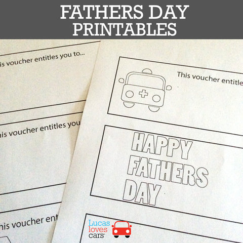 Free Fathers day printable | Fathers day gift idea | Lucas loves cars