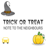 HALLOWEEN NOTE for the neighbours | Halloween printable | Lucas loves cars 