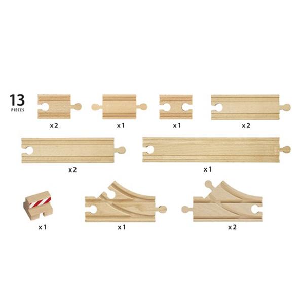 wooden train track extension pack