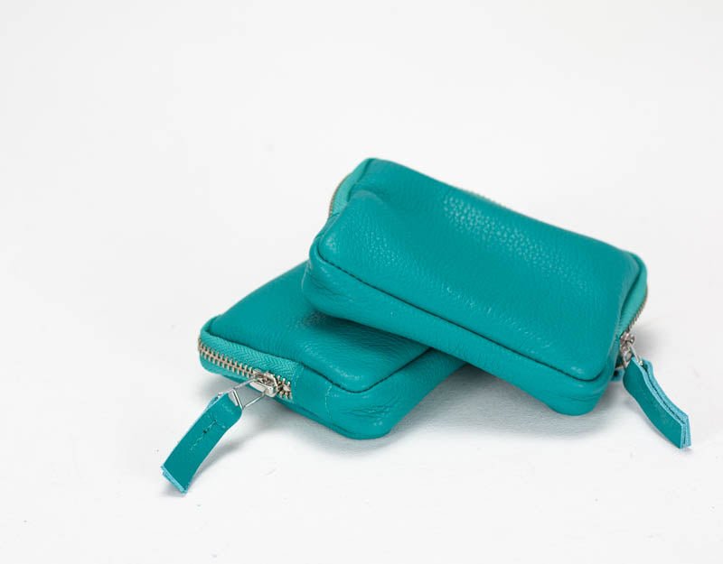 Antheia Wallet - Mint Handwoven Leather #3