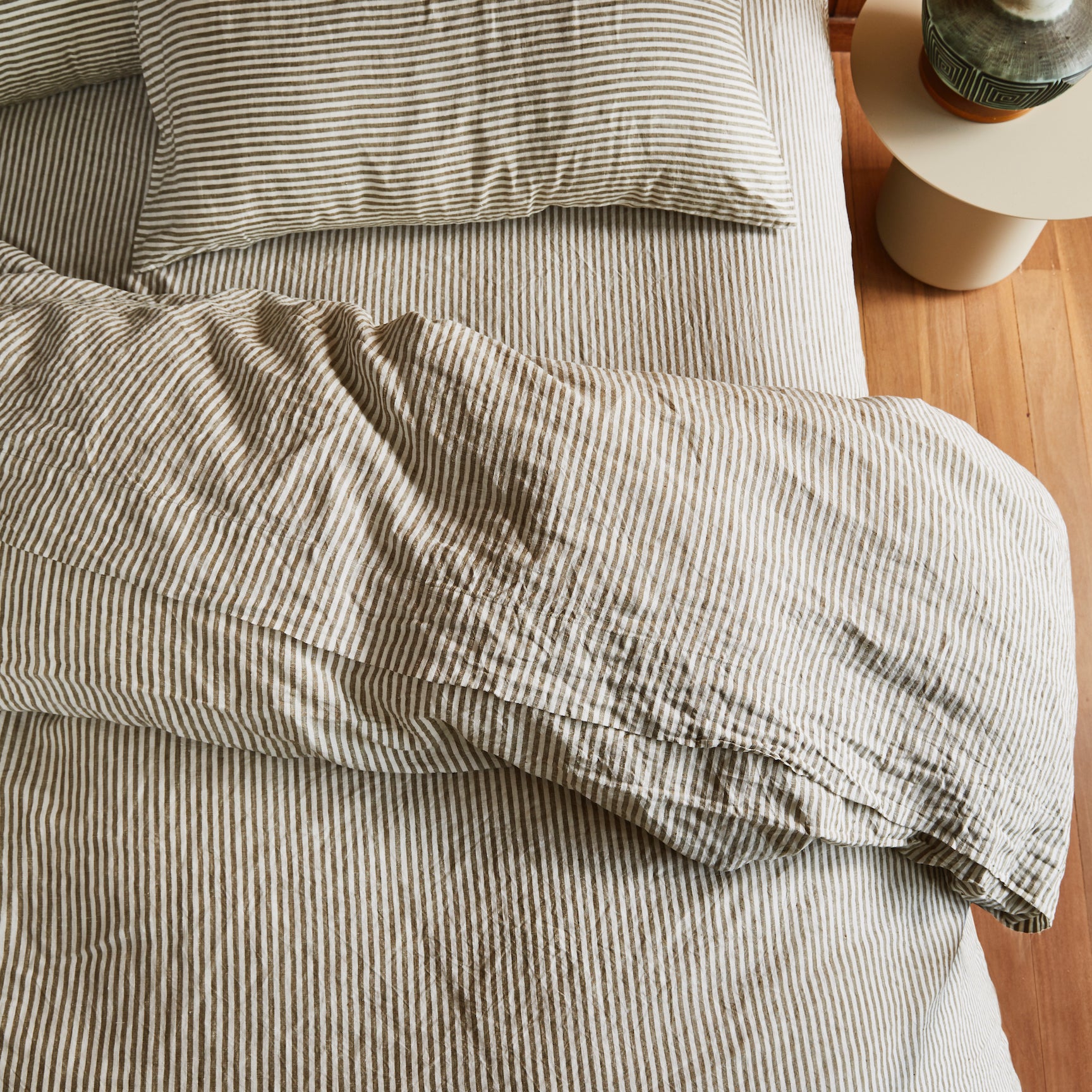 stripe linen quilt cover