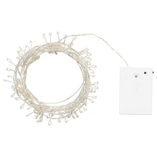 VISSVASS LED string light with 40 lights, indoor, battery operated silver  color - IKEA