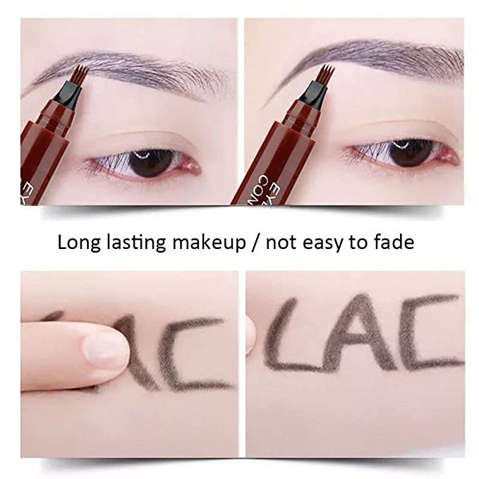 5 Colors Eyebrow Pen Waterproof 4 Fork Tip Eyebrow Tattoo Pencil Cosmetic  Long Lasting Natural Dark Brown Liquid Eye Brow Pencil  Fruugo IN