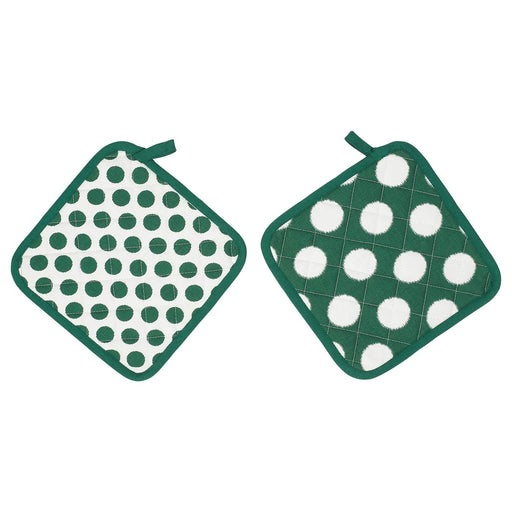 TORVFLY Pot holder, patterned/dark green - IKEA