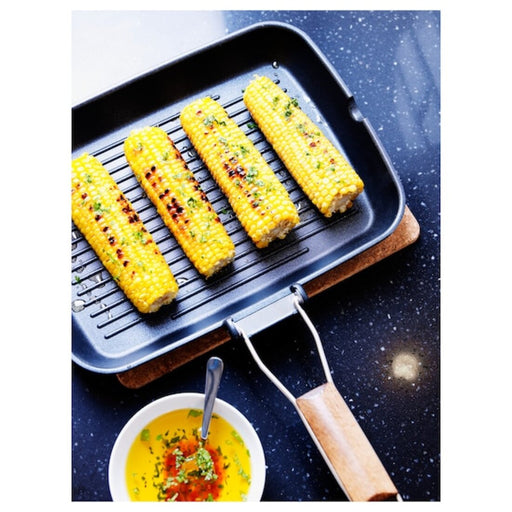 GRILLTIDER serving tray, stainless steel, 40x30 cm (15 ¾x11 ¾