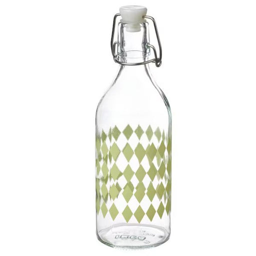 KORKEN Bottle with stopper, clear glass, Height: 11 Diameter: 4