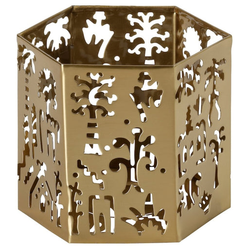KNASTRIGT tealight holder, gold/Lotus, 1 ¼ - IKEA