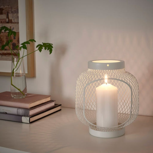 ENRUM Lantern for candle, indoor/outdoor, white, 11 - IKEA