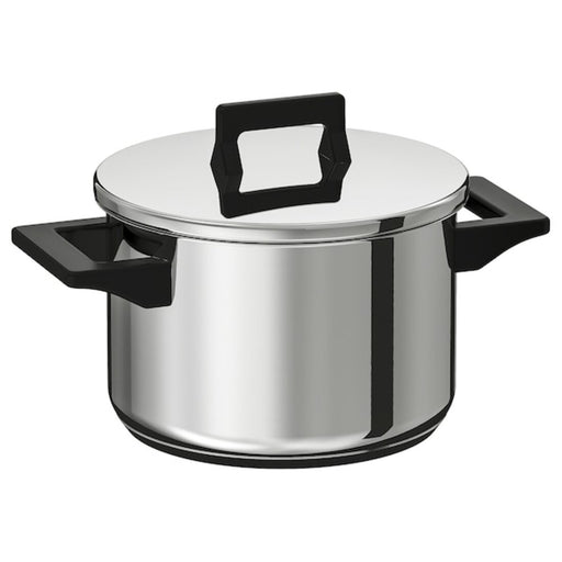 HEMKOMST Pot with lid, stainless steel/glass, 3.2 qt - IKEA