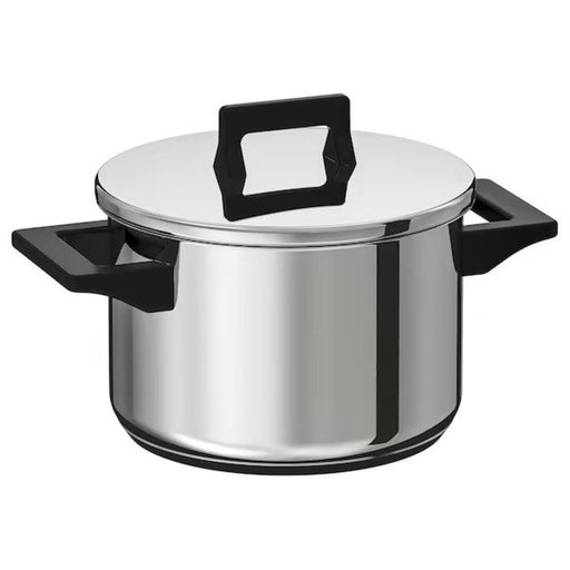 HEMLAGAD Saucepan with lid, black - IKEA