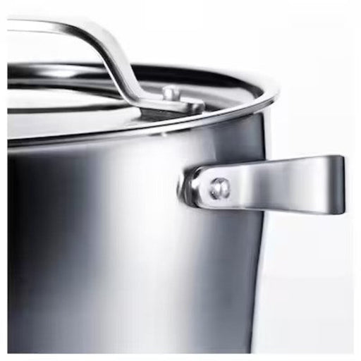 MIDDAGSMAT Pot with lid, clear glass/stainless steel, 10.6 qt - IKEA