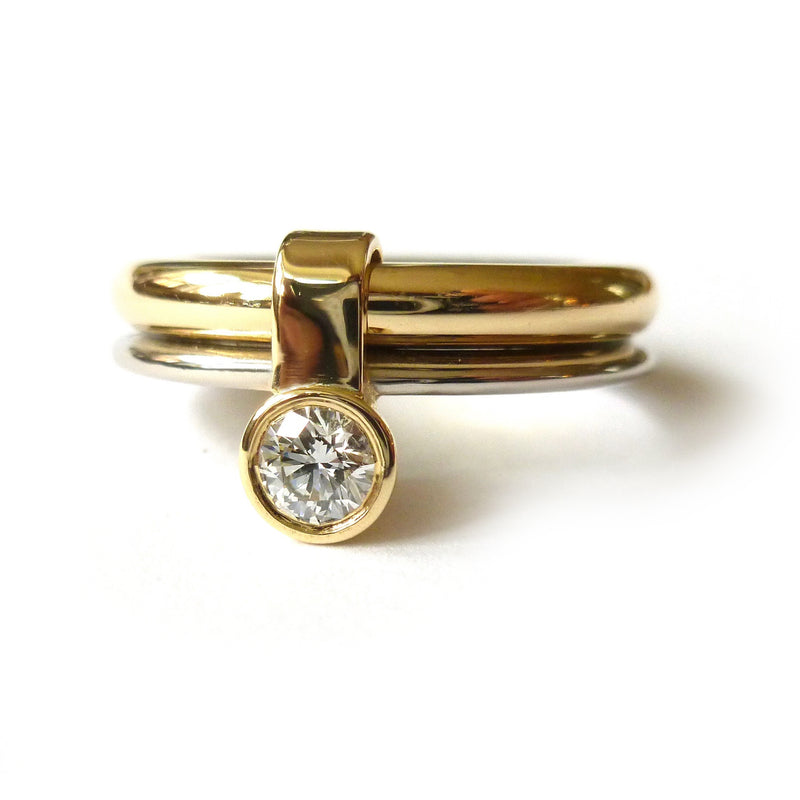 Unique, Bespoke and Contemporary 18ct Gold and Diamond Ring - Sue Lane