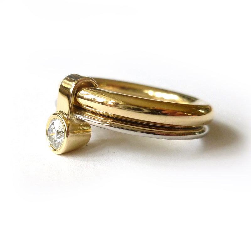 Unique, Bespoke and Contemporary 18ct Gold and Diamond Ring - Sue Lane