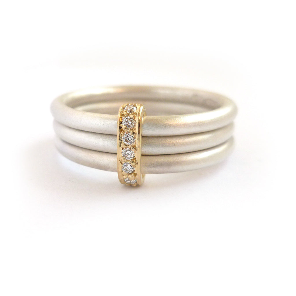 Silver and Gold Ring Handmade