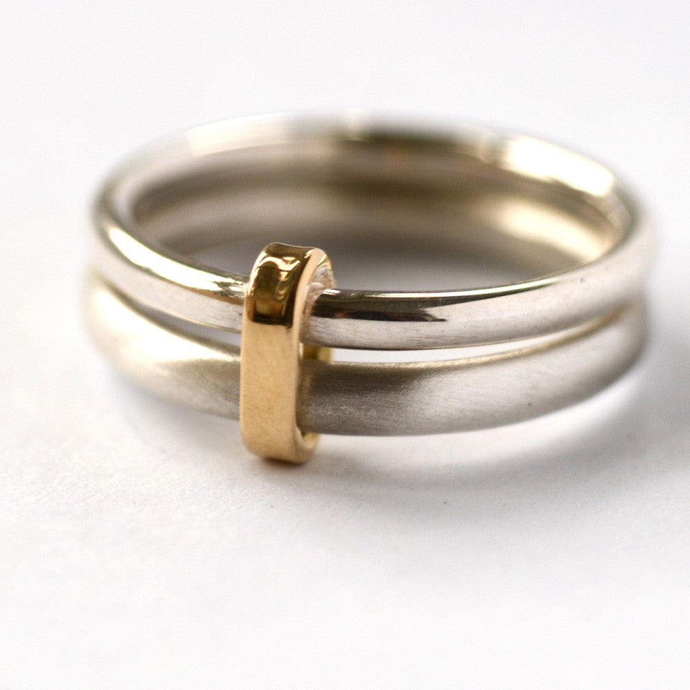 Silver and 18ct gold ring - contemporary, unique and bespoke