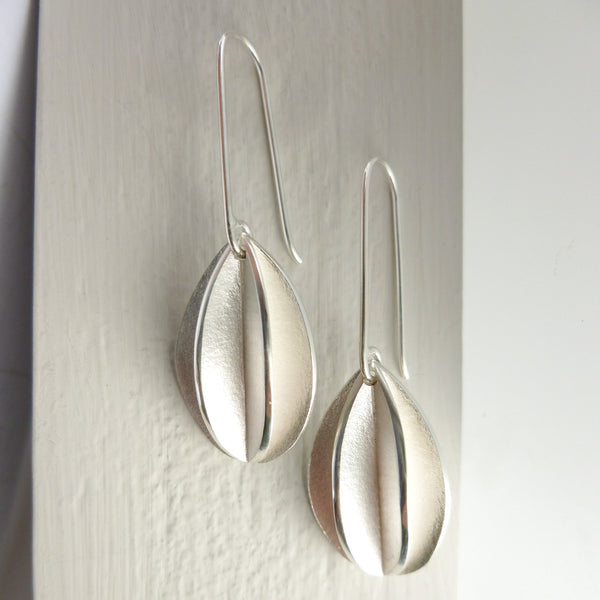 Contemporary silver earrings handmade and unique by Sue Lane