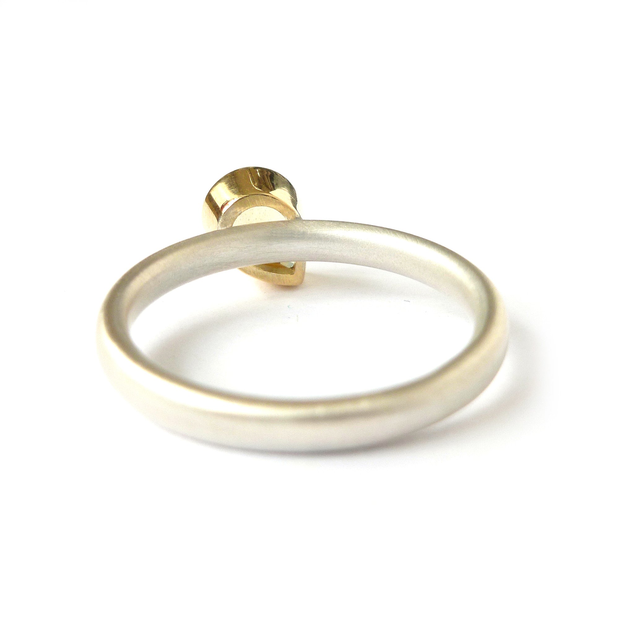 Silver, 18ct gold and yellow sapphire ring - modern and unique - Sue Lane