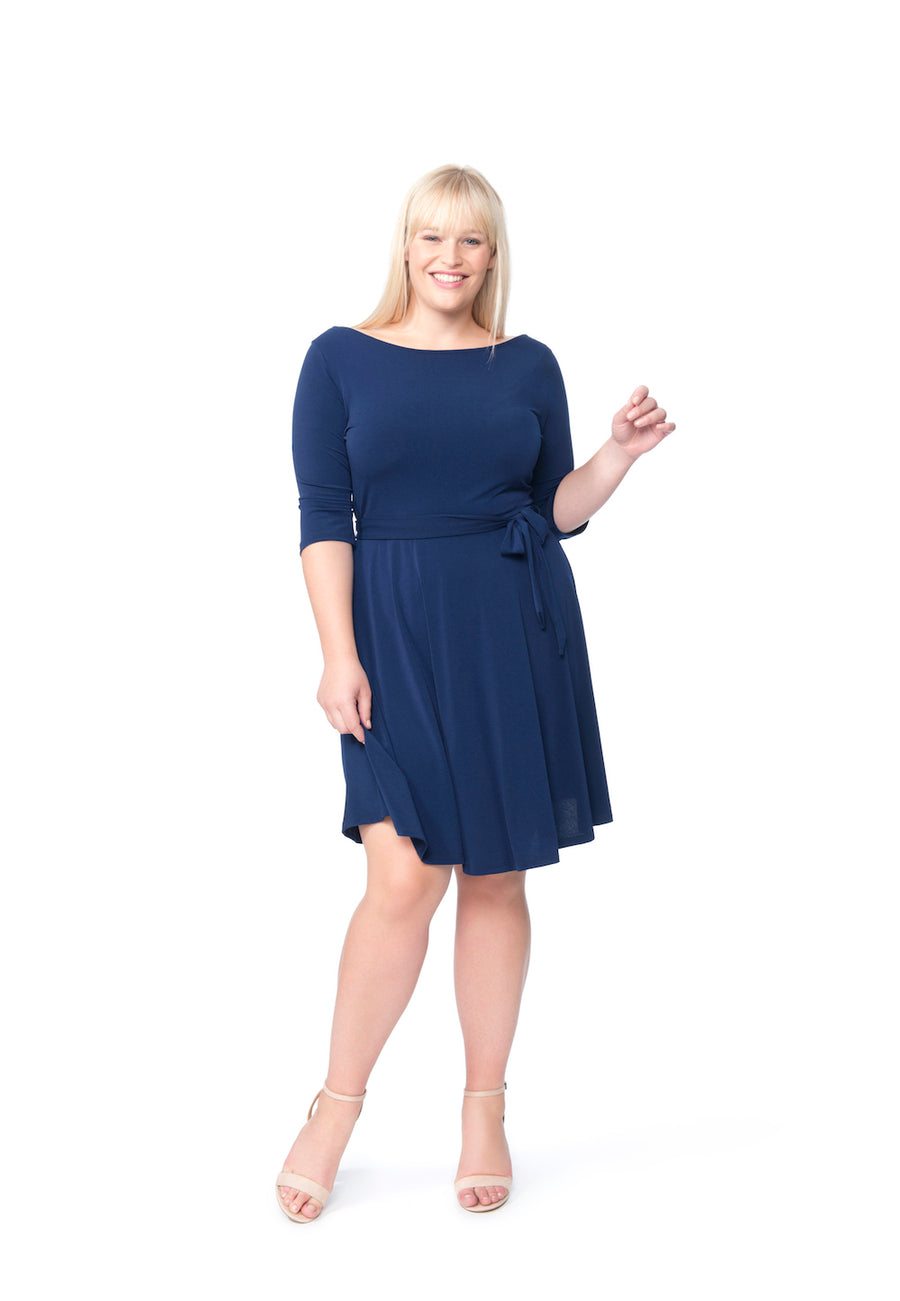 navy crepe dress