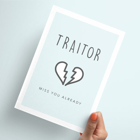 Traitor leaving card