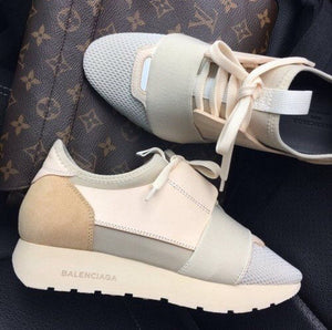 balenciaga runners tan cream