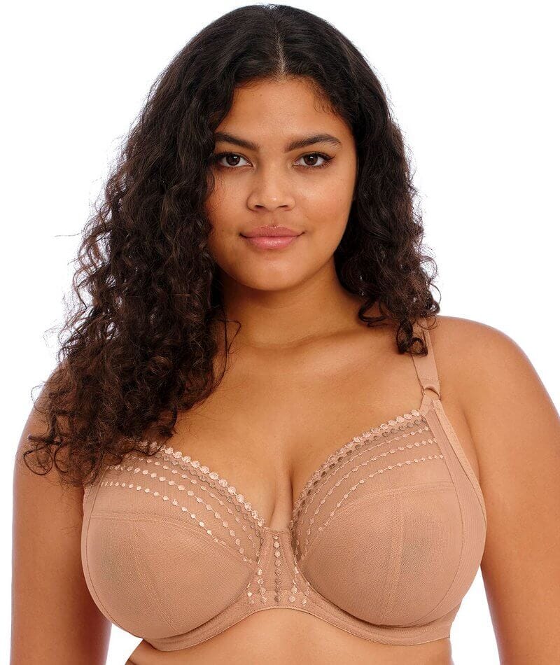 Camio Mio Lace Unlined Side Support Bra 40DD, Hazel/Barely There at   Women's Clothing store